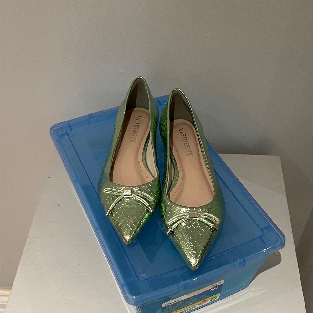 Viamarte Flats - Metallic Green - Size 37